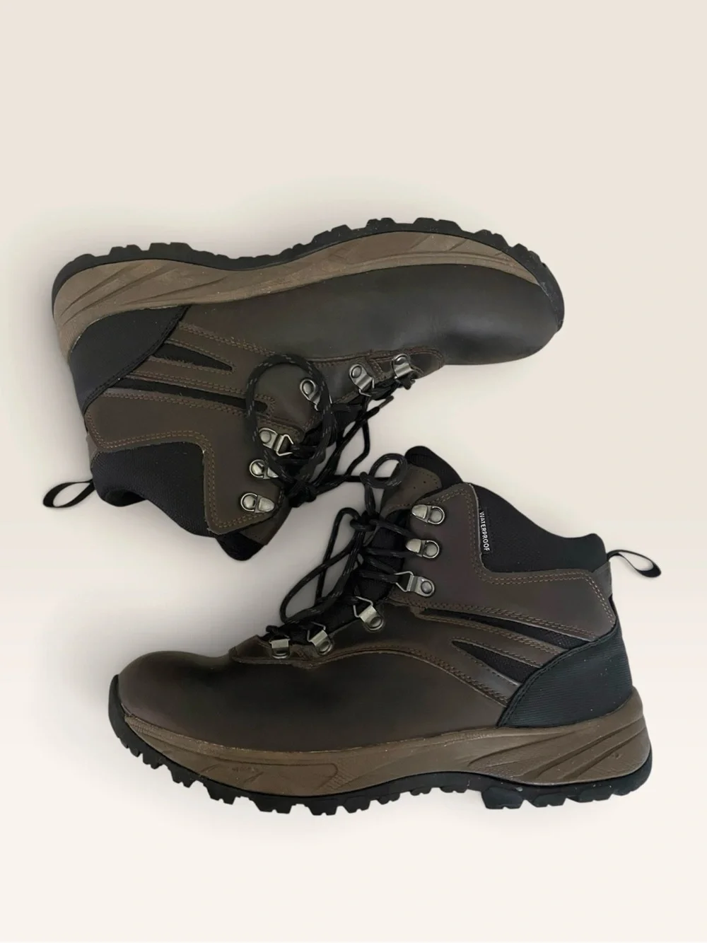 Eddie Bauer Everett Waterproof Hiking Boots Brown Leather Men’s Size 9